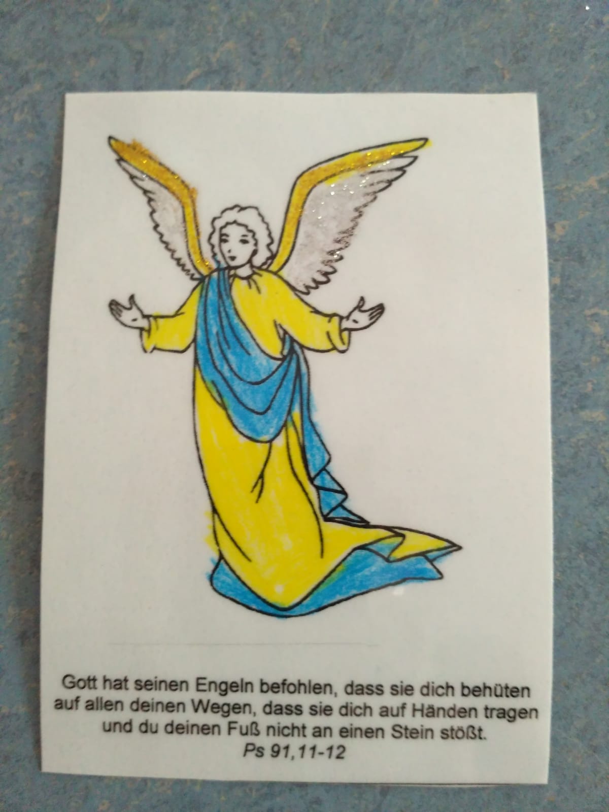 Engelkarte mit Psalm