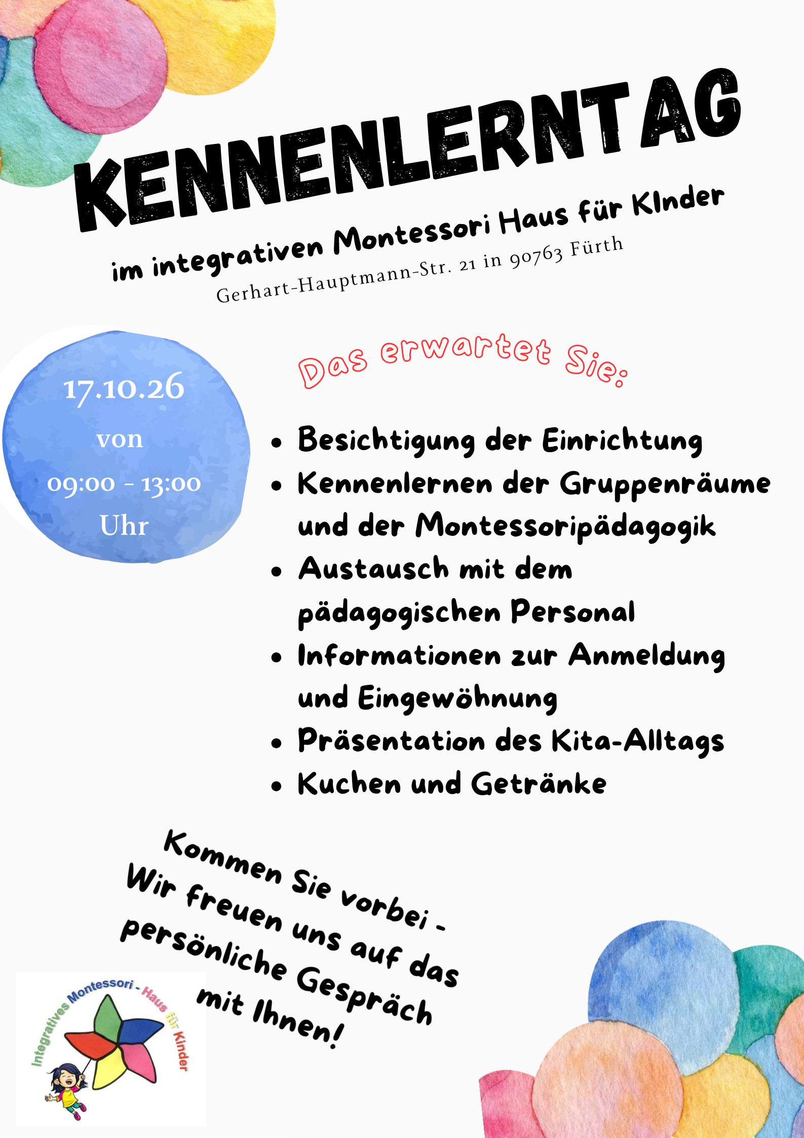 Tag der offenen Tür Okober 26 Plakat für Insta