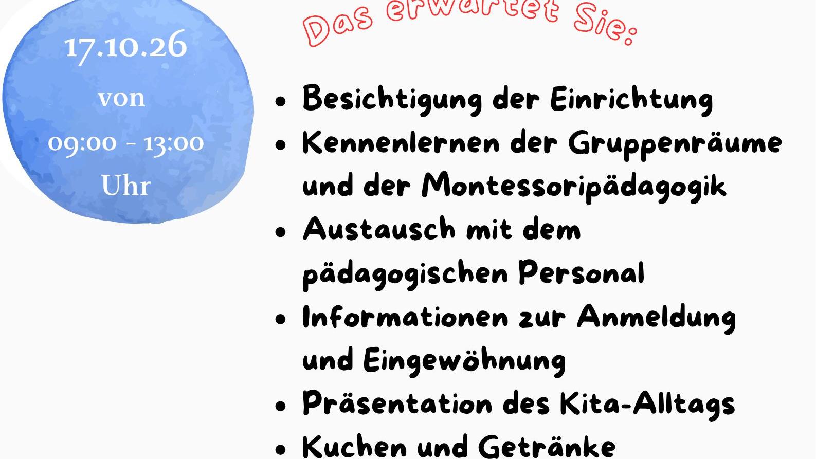 Tag der offenen Tür Okober 26 Plakat für Insta